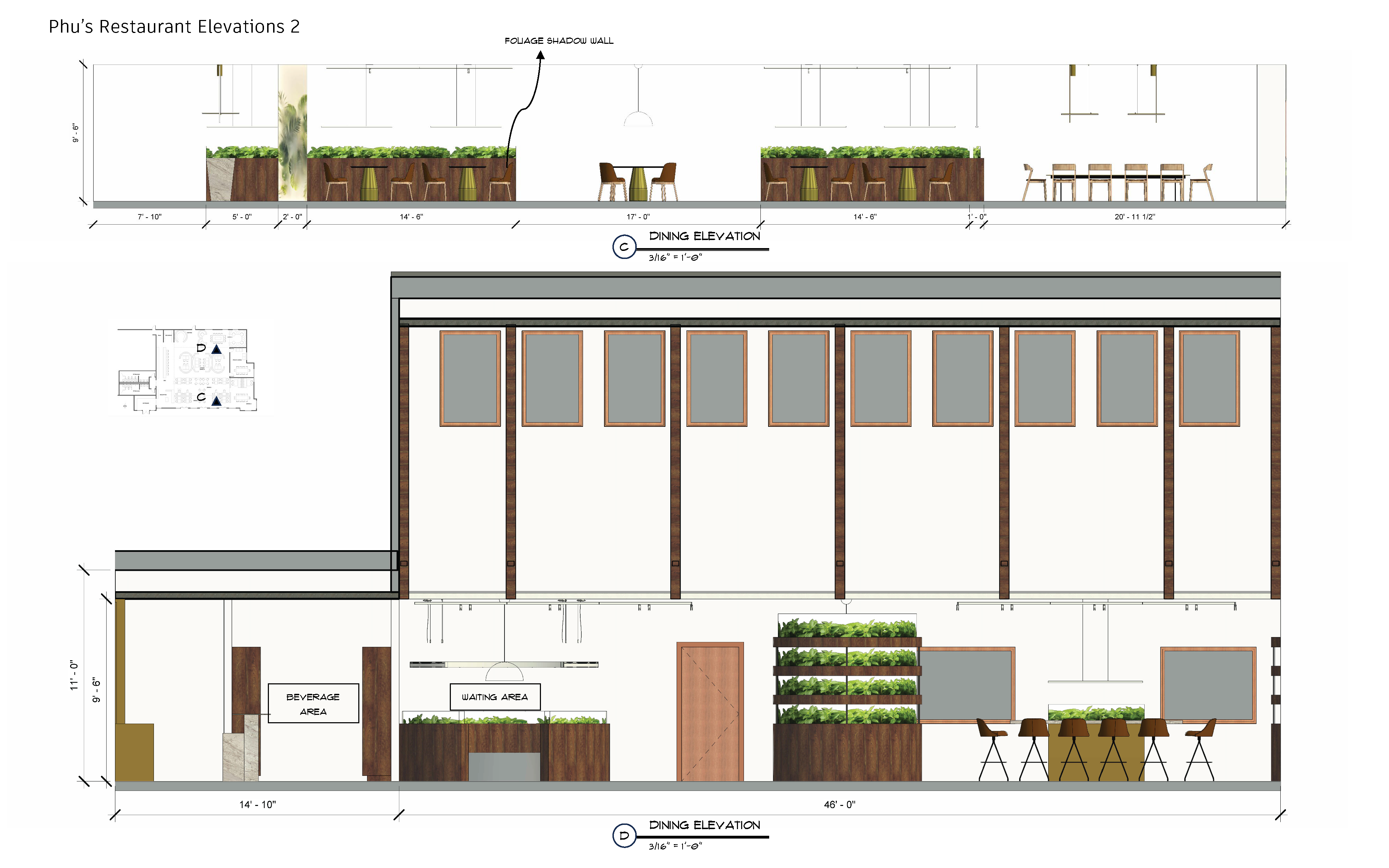 Phu’s Restaurant dining elevation 2 - hongli zhao