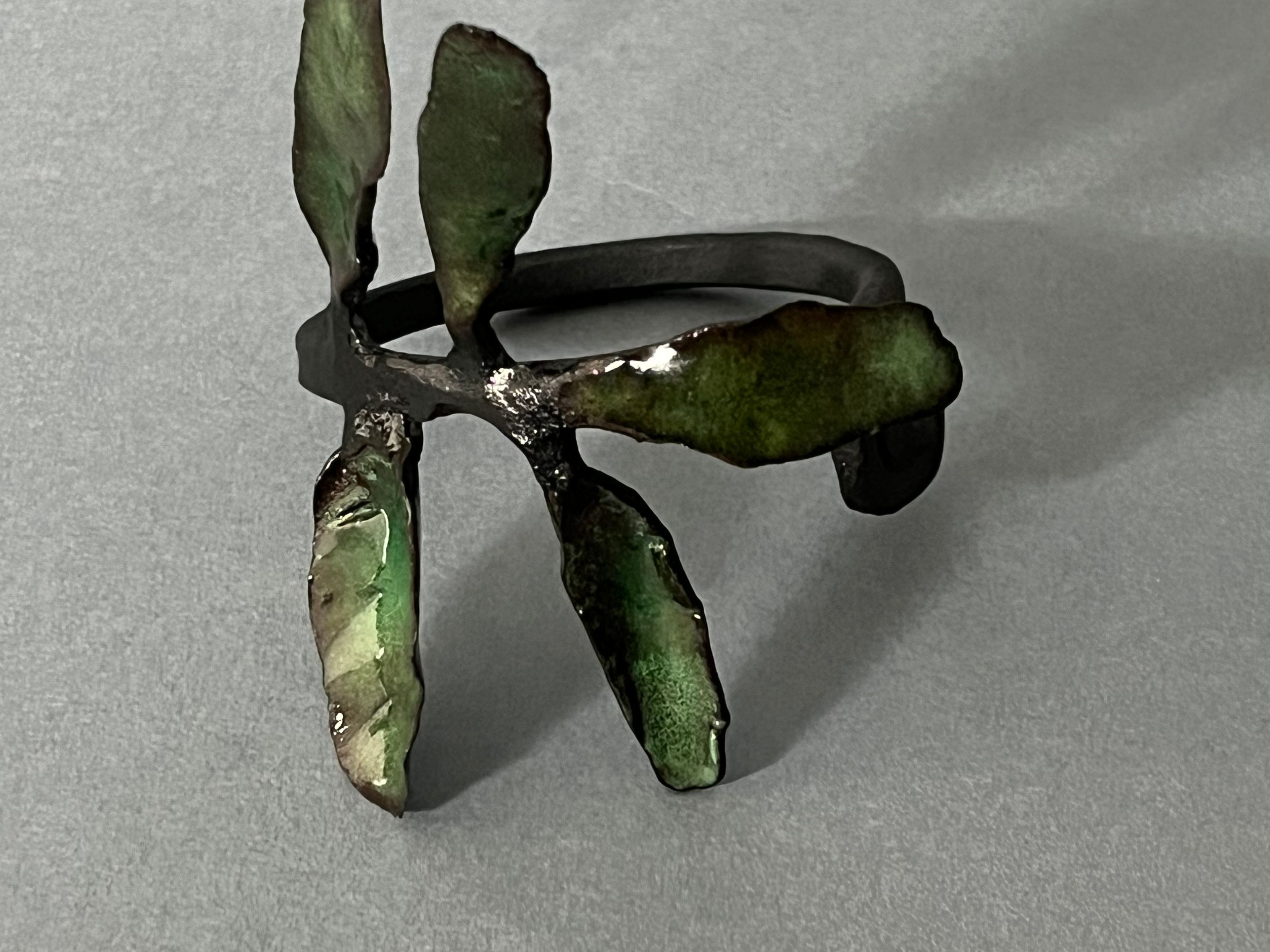 Steel cuff bracelet with enamel