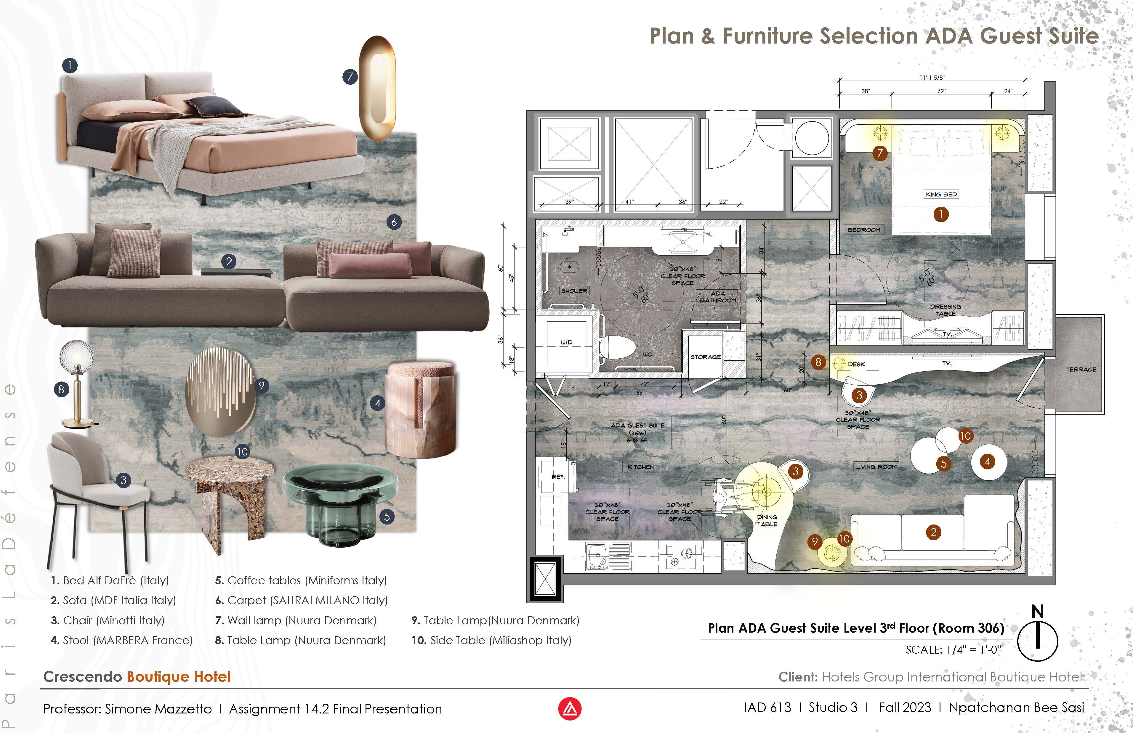 Crescendo Boutique Hotel Guest Sudio Furniture selection - eebbee augusta23