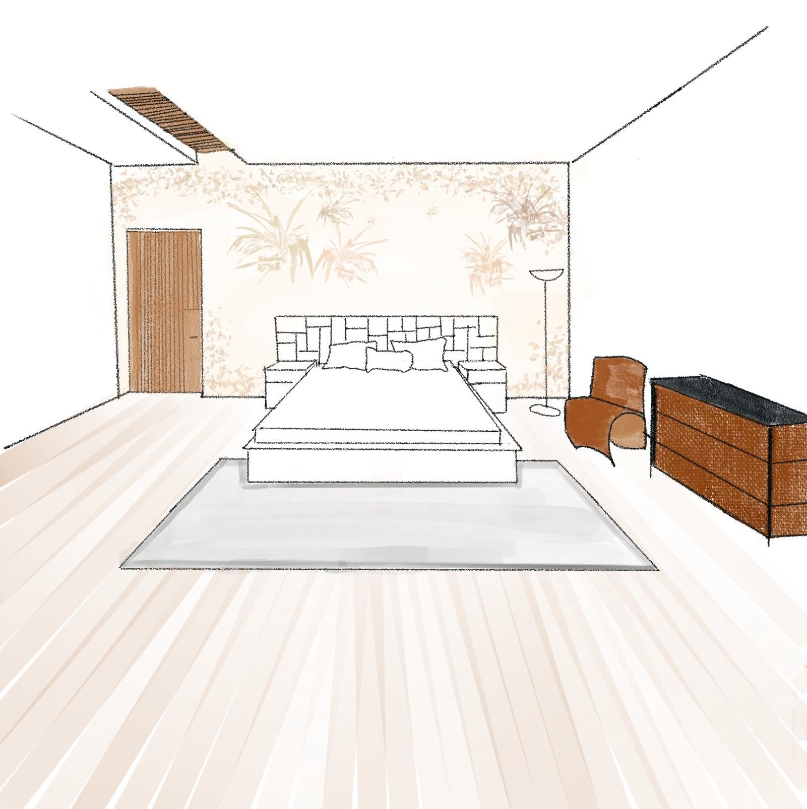 DishaTomar_Hill_View_Bedroom_1_Sketch - disha tomar