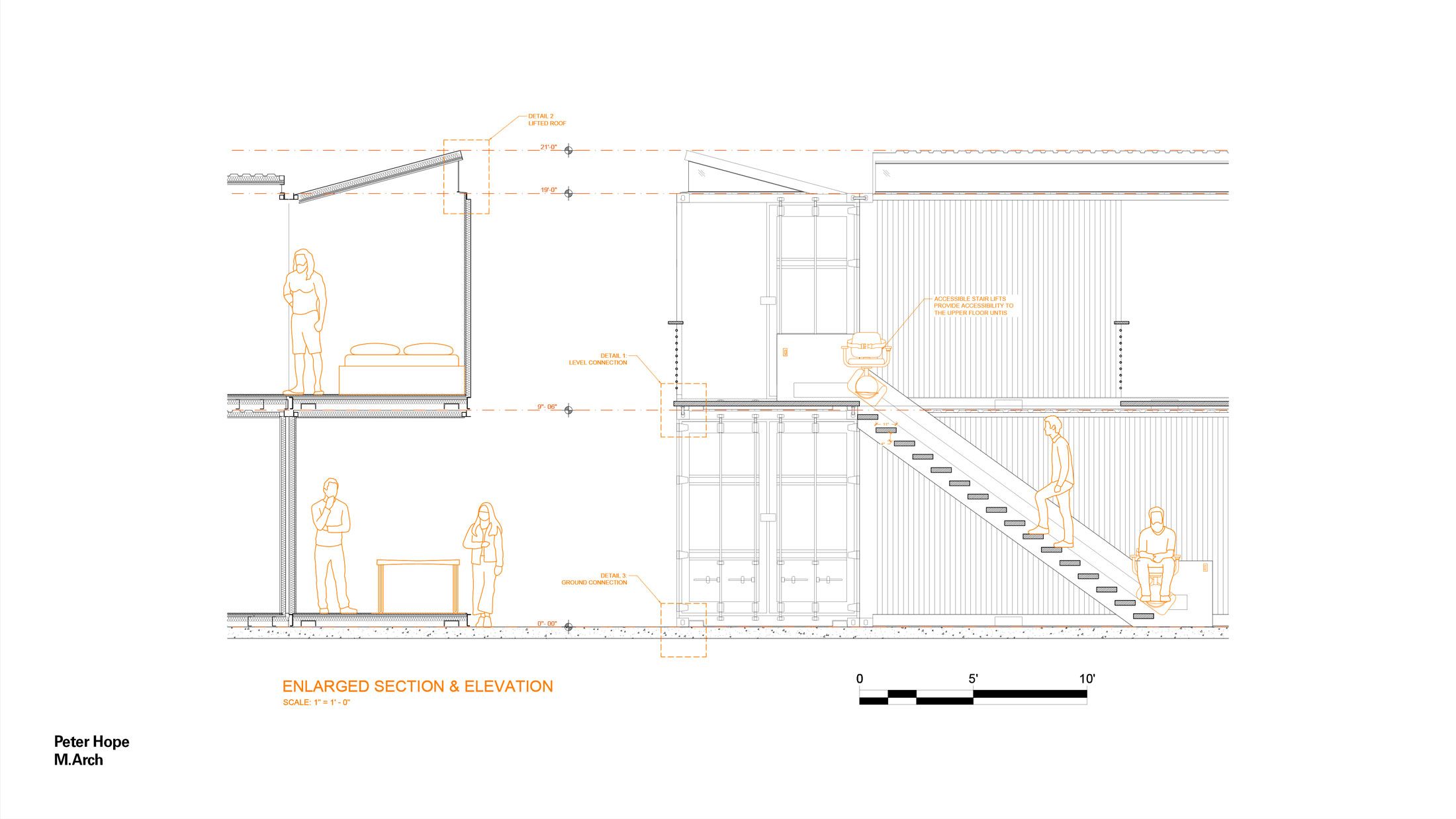 Urban Refuge: Assisting in the Development of Tent Communities - Enlarged Section/Elevation