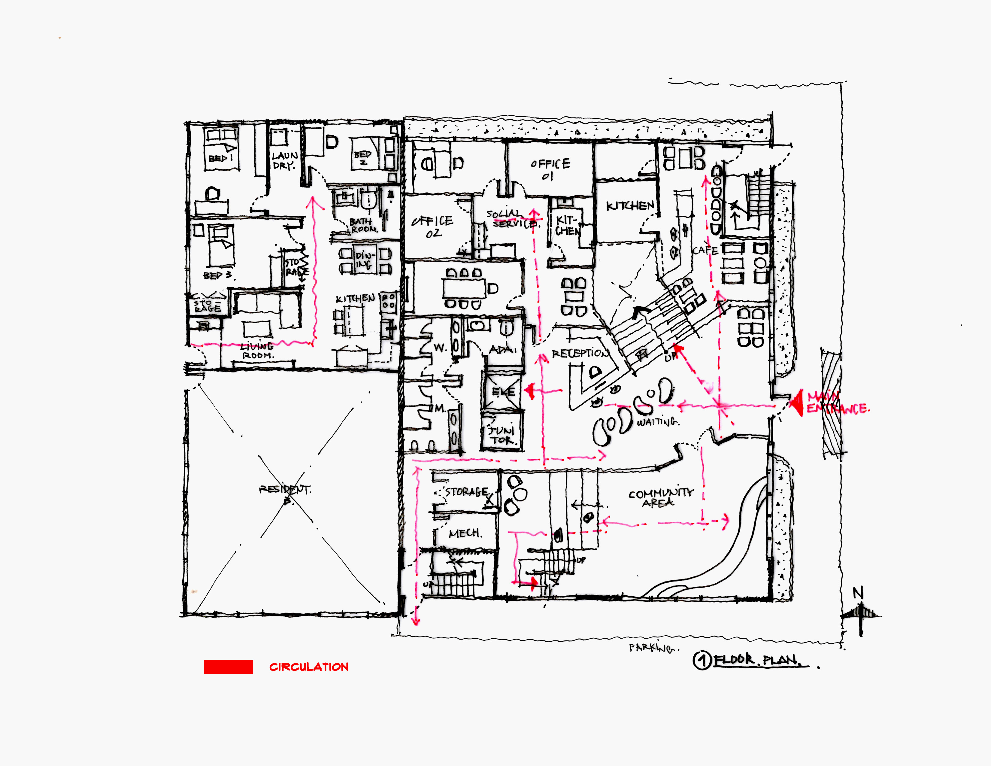 Studio_2_Community_Center_First Floor Plan_Troeger_P - Prapimpan Troeger