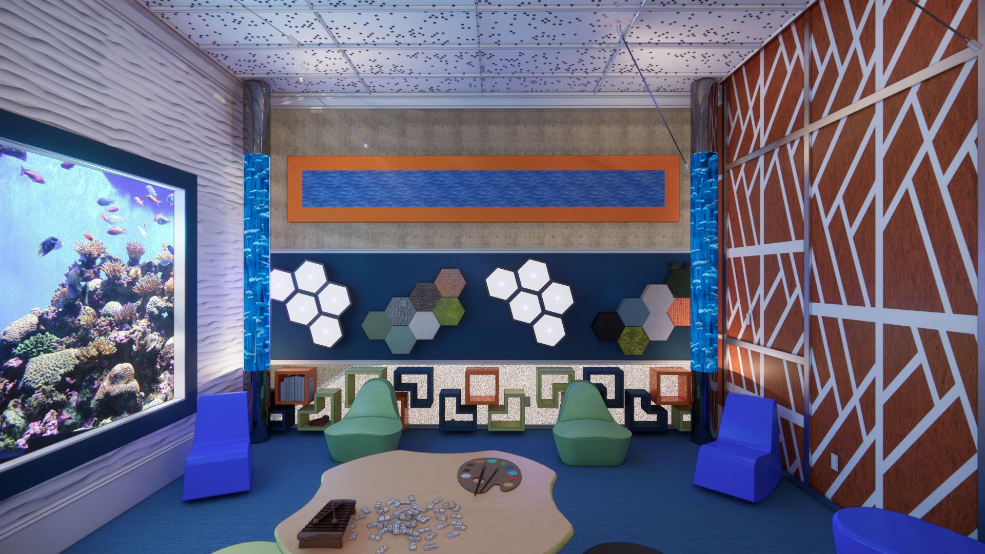 Spectra Academy Sensory TherapyRoom_Sensory Wall - Renee Schwandt