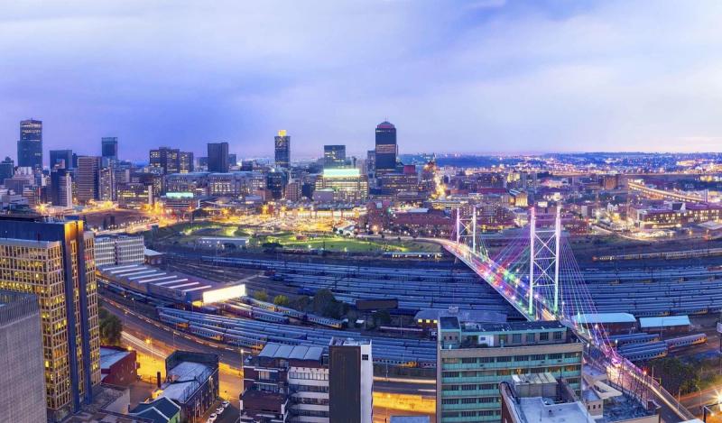 Mandela bridge and city of Johannesburg