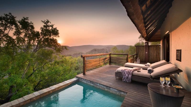 Phinda Mountain Lodge Suite mit traumhaften Ausblick aufs Reservat