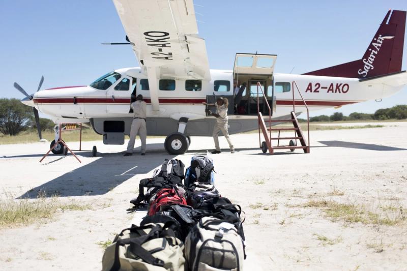 collecting luggage botswana airport