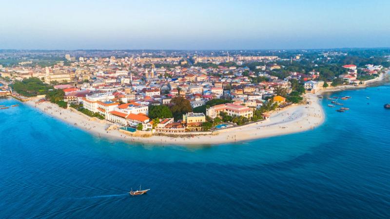 Stone Town unfolding from above