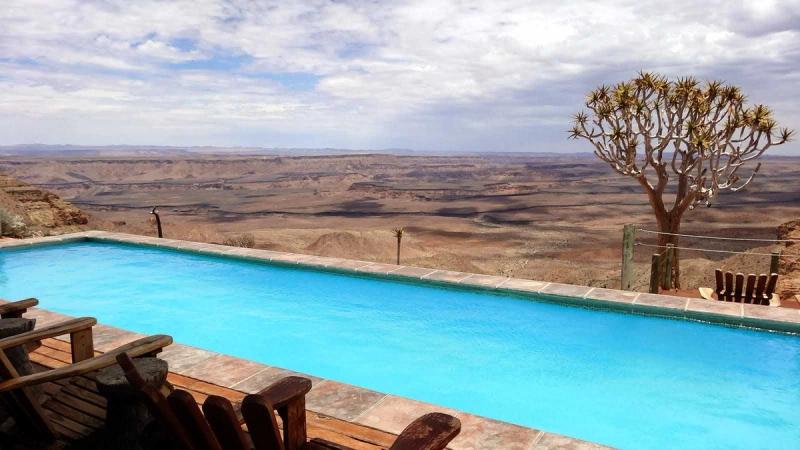 Destination: The Fish River Lodge. "The lodge is perched on the edge of the 2nd largest canyon in the world, next to the Grand Canyon in the USA."