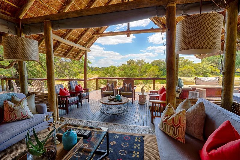 Lounge du Thornybush Game Lodge au Kruger, l'un des meilleurs hébergement pour combiner safari et plage