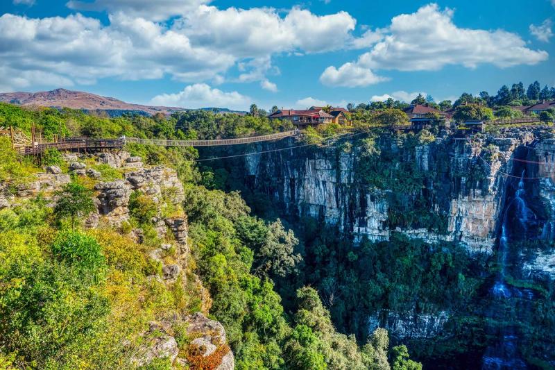 Tirolesa no desfiladeiro de Graskop e uma ponte suspensa