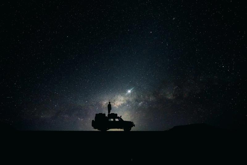 Starry night sky in Namibia