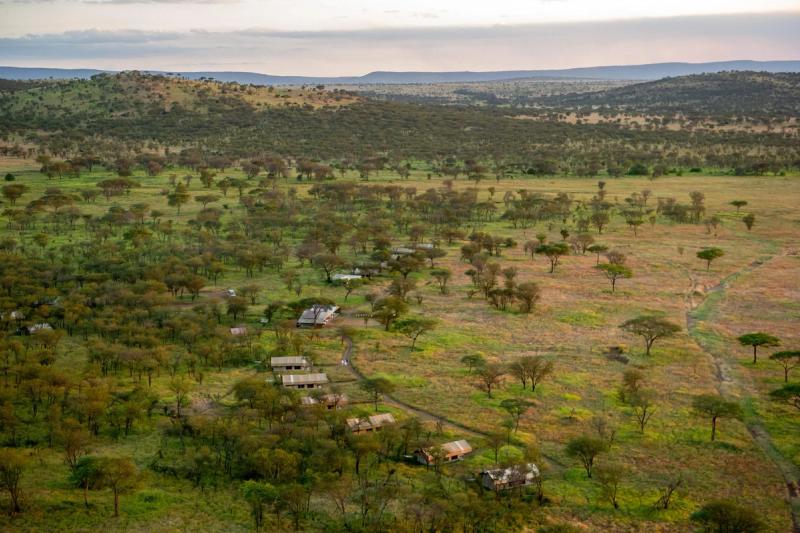 An aerial view of the Serengeti