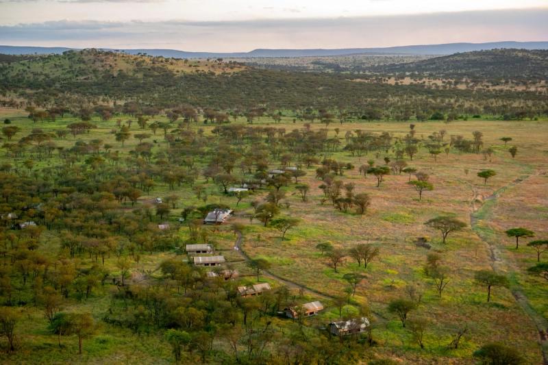 An aerial view of the Serengeti