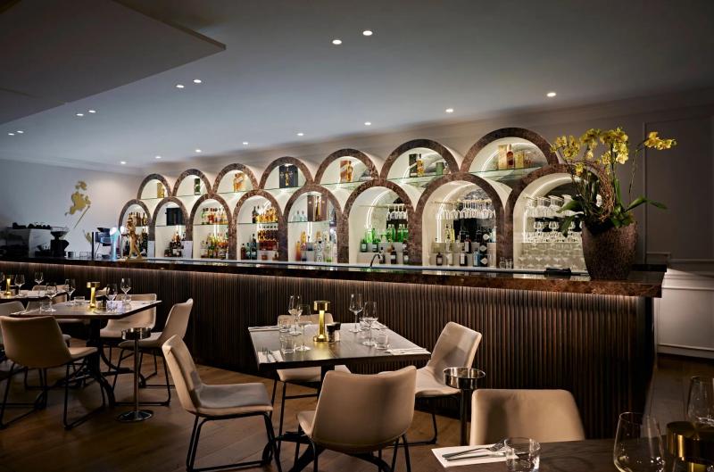 A contemporary bar in an upmarket Italian restaurant