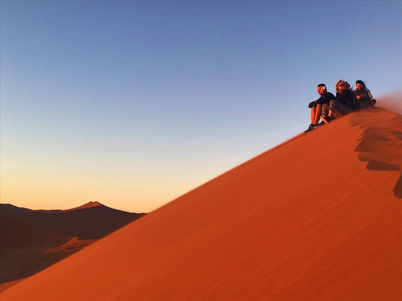 Enjoying the view from on a dune in Namib Desert