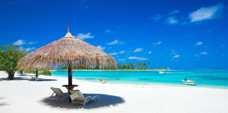 White sandy beach in the Maldives