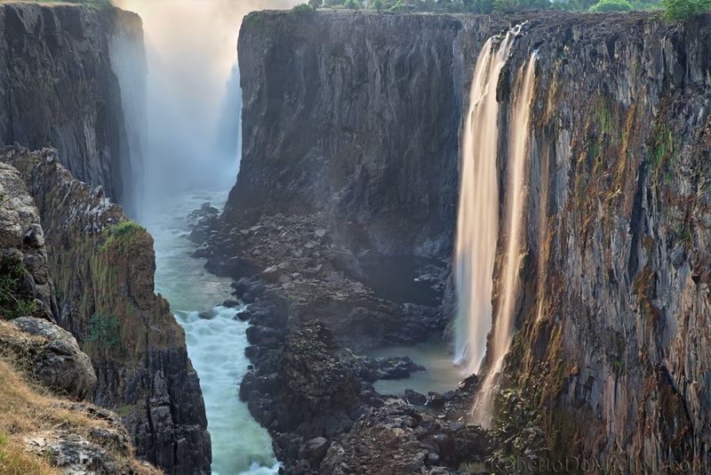 The smokey Victoria Falls from a unique vantage