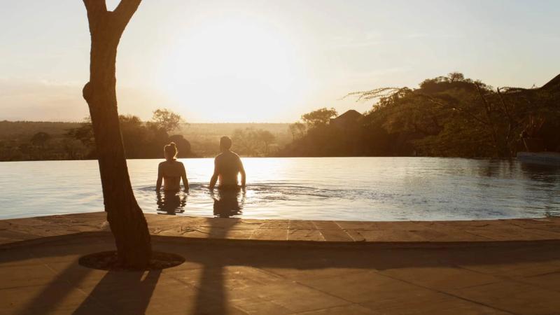 Couple of honeymoon at Four Seasons Safari Lodge Serengeti