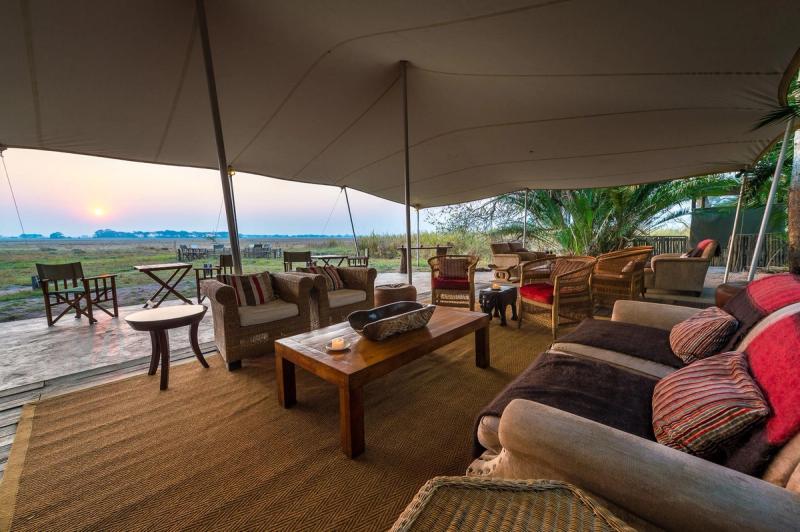 view of the Busanga Bush Camp deck