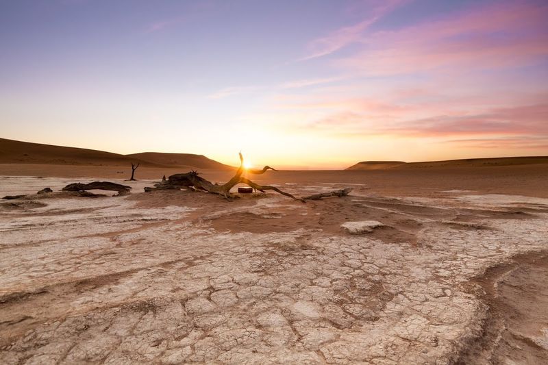 Beautiful sunset in Sossusvlei, Namibia