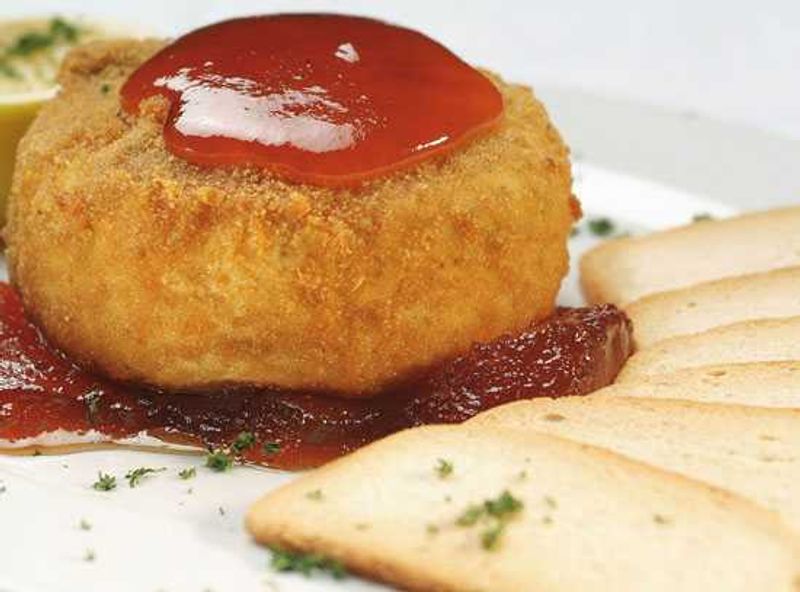 Crumbed Fried Camembert with cranberry at the Hussar Grill