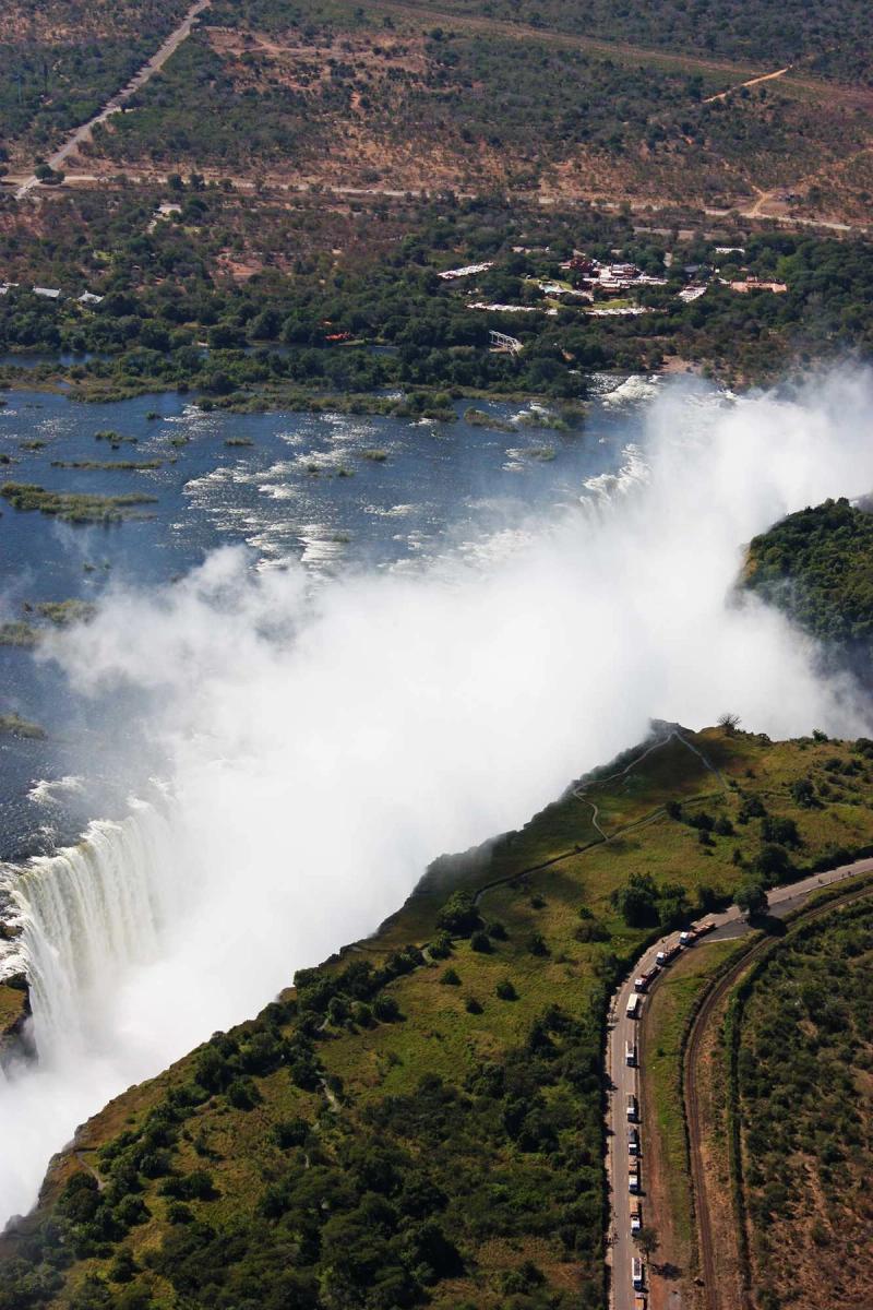 Victoria falls from the air