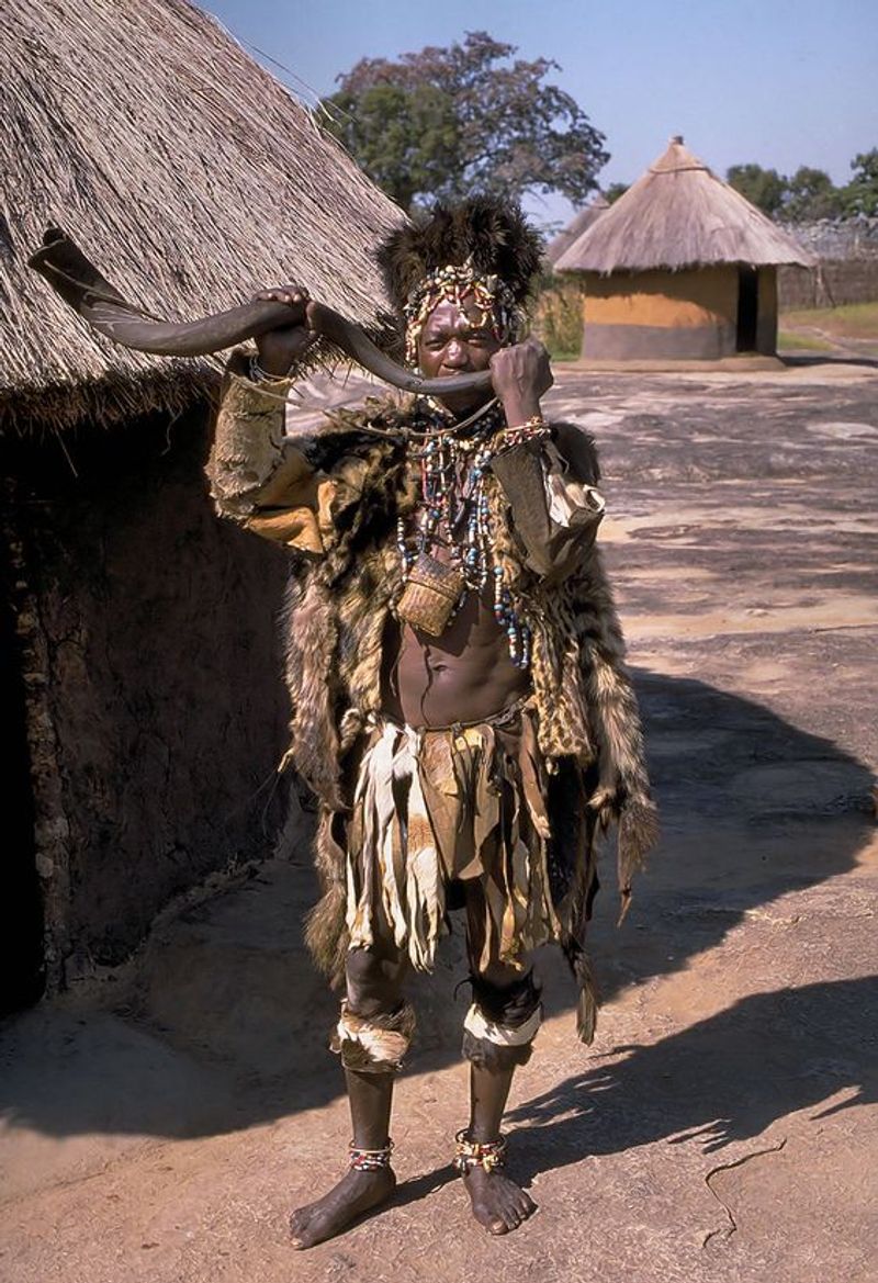 A medicine man in a Shona village