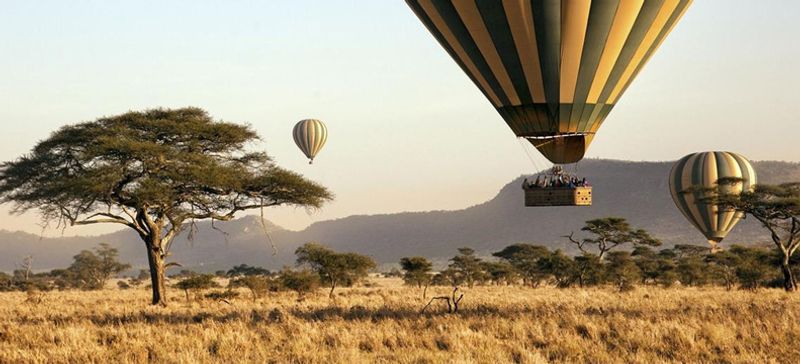Eine außergewöhnliche Safari in Ostafrika: Heißluftballons über der Savanne in Kenia
