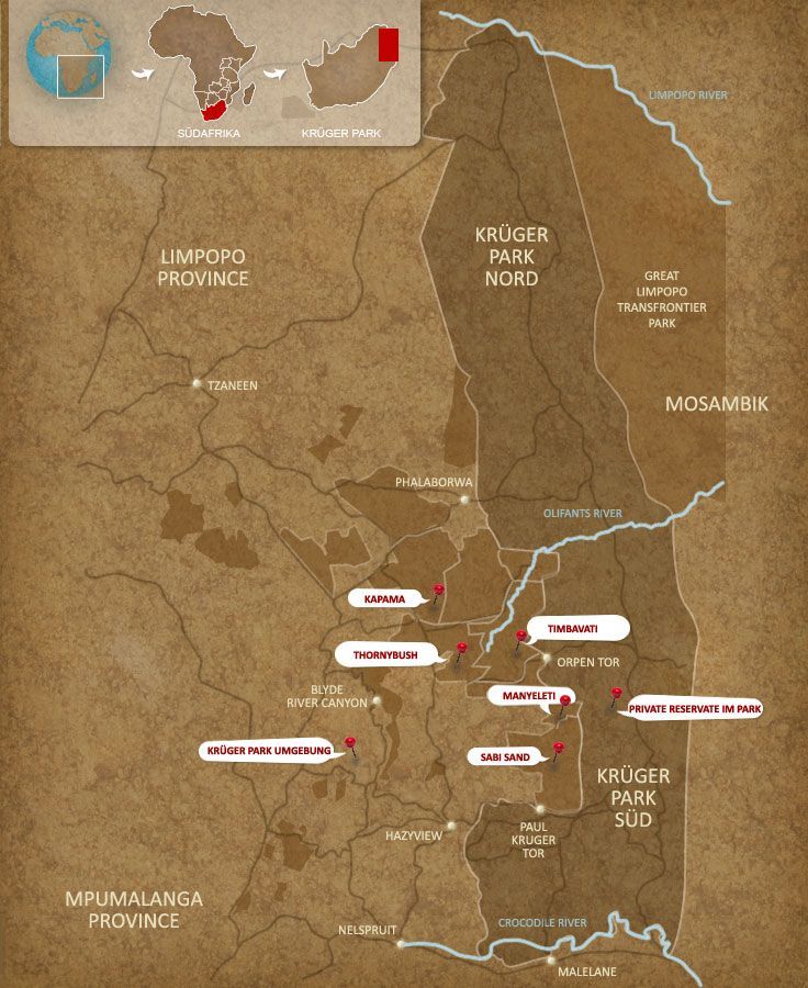 greater kruger area map