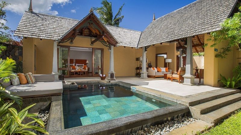 Frontal view of villa
