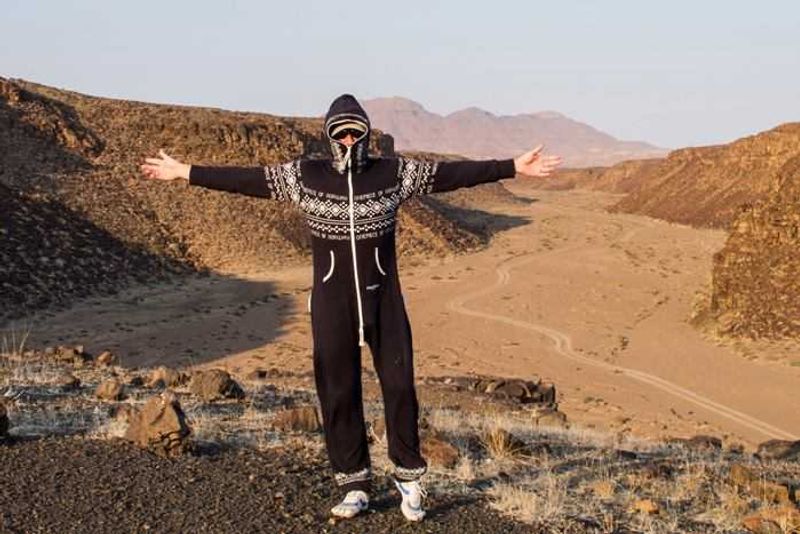 The desert is never too hot for a onesie!