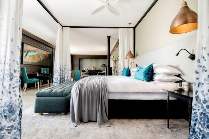 Suíte Die Kierie Klapper, uma das acomodações do Silvan Safari Lodge, uma das hospedagens mais luxuosas da África do Sul