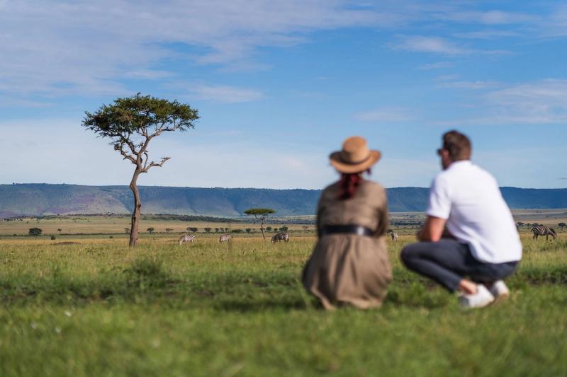 Watching wildlife on foot in Kenya
