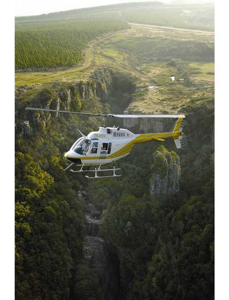 Fly over waterfalls