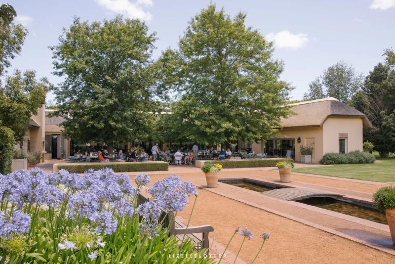 The outdoor seating area at Stables restaurant