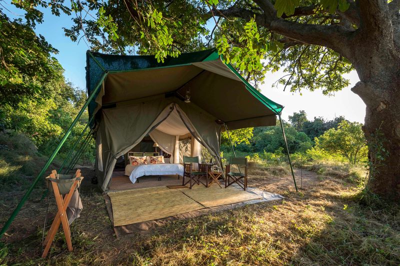 John's Camp is pitched in the same spot every year