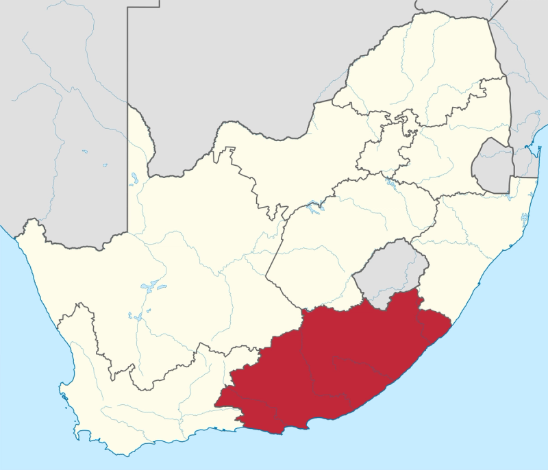 Map of the Eastern Cape of South Africa 