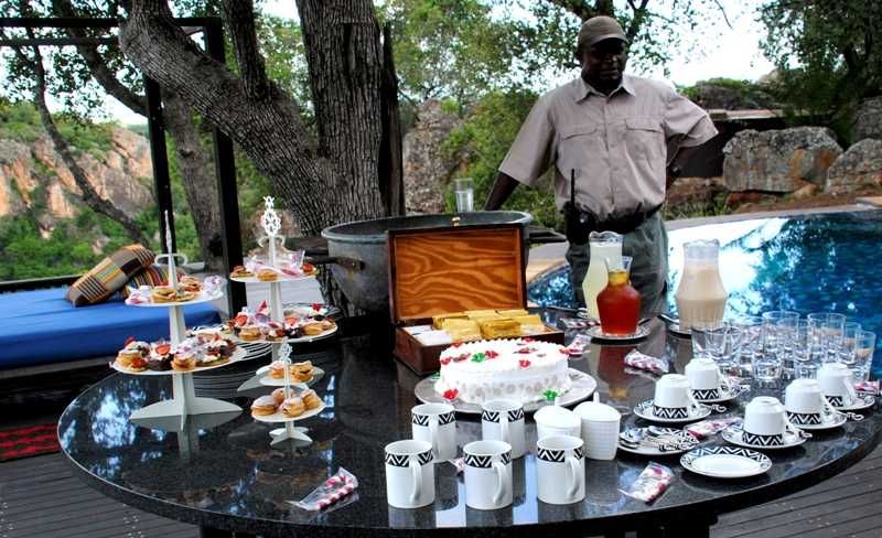 High tea spread at Singita Pamushana