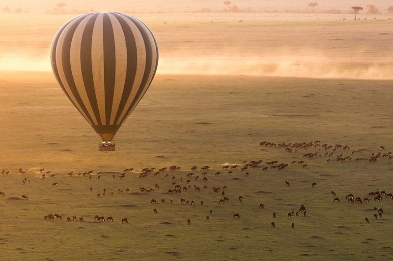 Im Heißluftballon über der Masai Mara zu schweben, macht Ihre Safari in Ostafrika unvergesslich