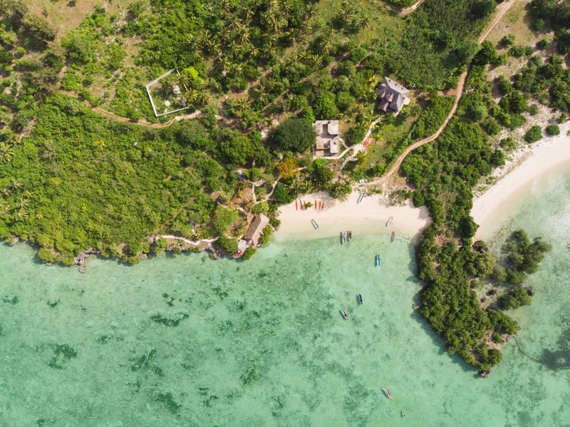 Zanzibar's coastline from above: African travel in March