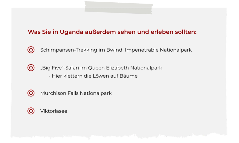 Was Sie in Uganda ausserdem sehen und erleben sollten