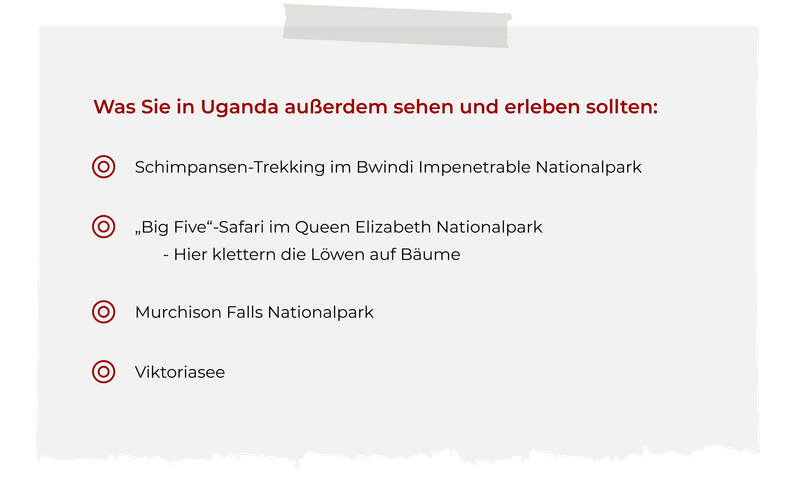 Was Sie in Uganda ausserdem sehen und erleben sollten