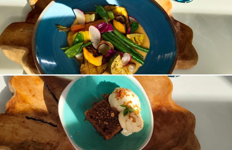Two plates of food from Sante Wellness Retreat in the Cape Winelands