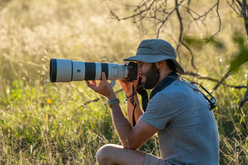 Photographer in the African wilderness