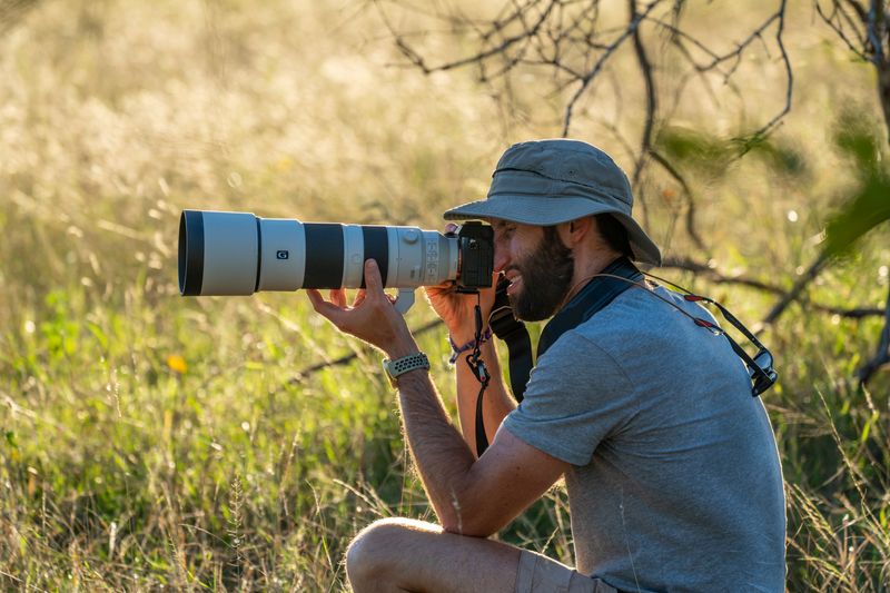Photographer in the African wilderness