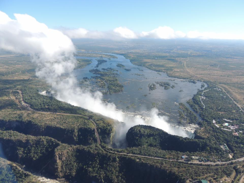A flight to see the full majestic Victoria Falls
