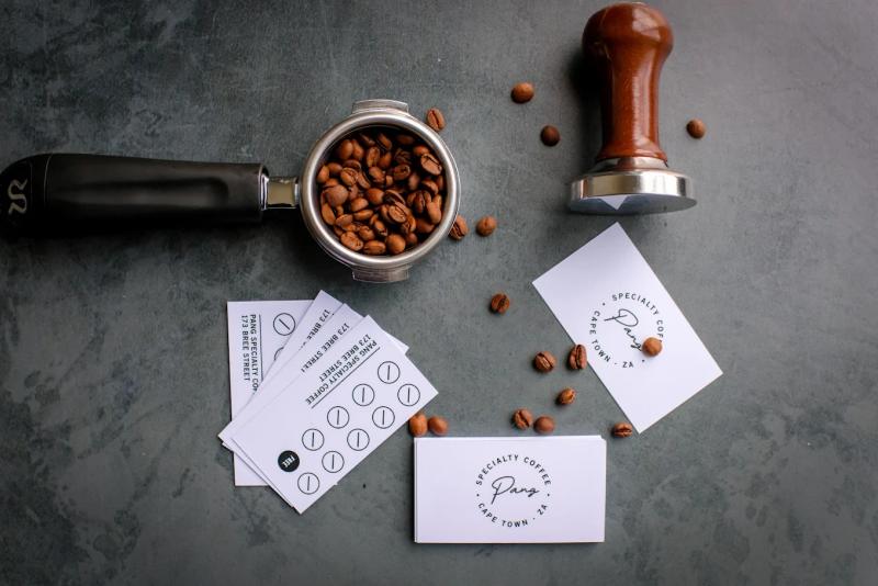 Pang Speciality Coffee beans and loyalty cards