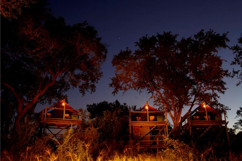 Exterior of Rhino Walking Safaris in the evening