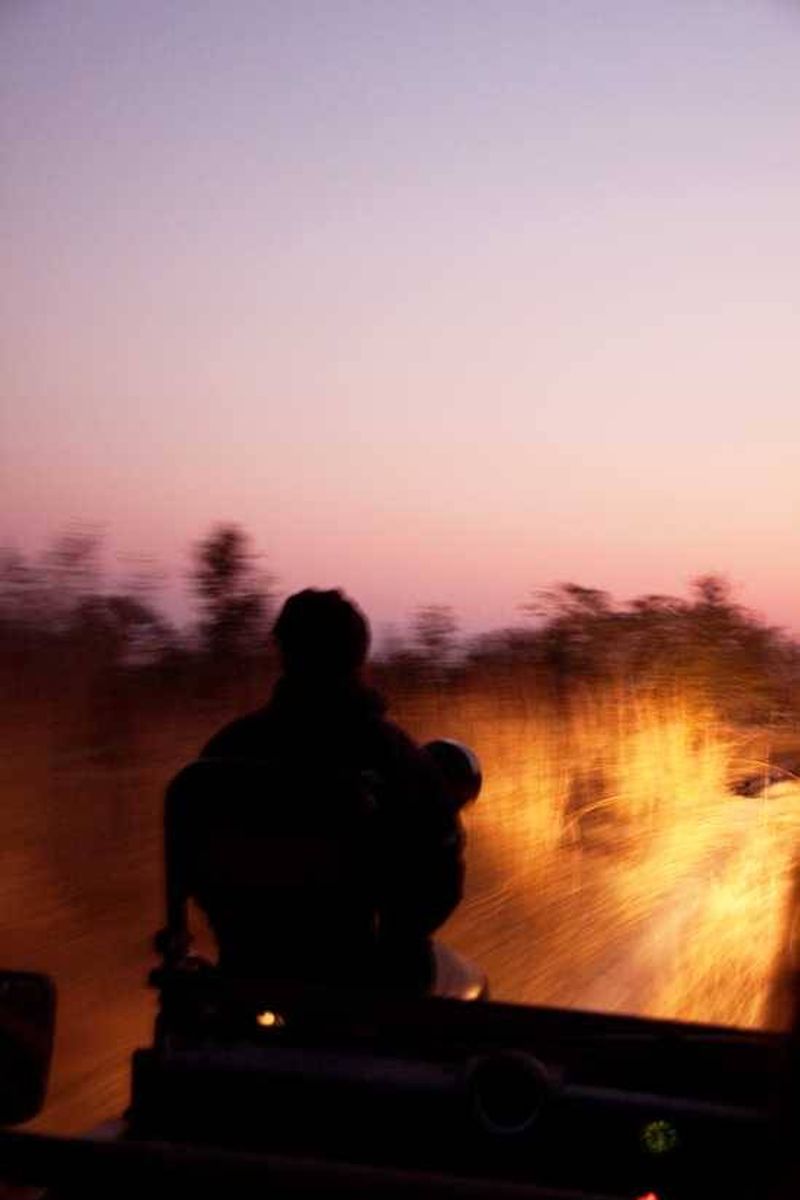 Night game drive at Lion Sands