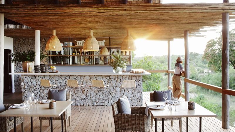 Terrasse panoramique principale du Londolozi Granite Suites